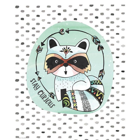 Curious Raccoon White Modern Wood Framed Art Print by Moulton, Jo