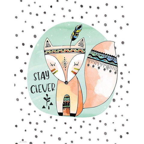 Clever Fox Black Modern Wood Framed Art Print by Moulton, Jo