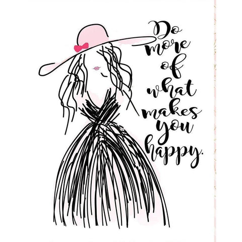 Happy Gold Ornate Wood Framed Art Print with Double Matting by Moulton, Jo