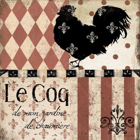 Le Coq White Modern Wood Framed Art Print with Double Matting by Moulton, Jo