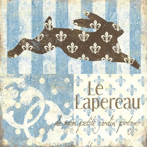 Le Lapereau Black Modern Wood Framed Art Print by Moulton, Jo