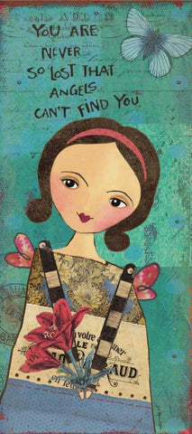 Guardian Angel II Black Ornate Wood Framed Art Print with Double Matting by Moulton, Jo