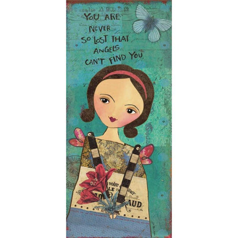 Guardian Angel II Black Modern Wood Framed Art Print by Moulton, Jo