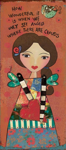 Guardian Angel V Black Ornate Wood Framed Art Print with Double Matting by Moulton, Jo