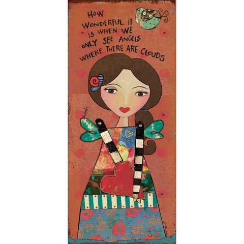 Guardian Angel V Black Modern Wood Framed Art Print by Moulton, Jo