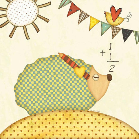 Hedgehog Math White Modern Wood Framed Art Print with Double Matting by Moulton, Jo