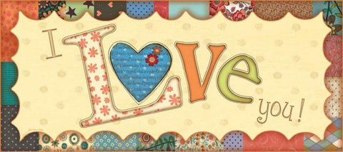 I Love You White Modern Wood Framed Art Print with Double Matting by Moulton, Jo