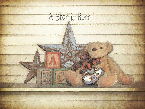 A Star is Born White Modern Wood Framed Art Print with Double Matting by Moulton, Jo