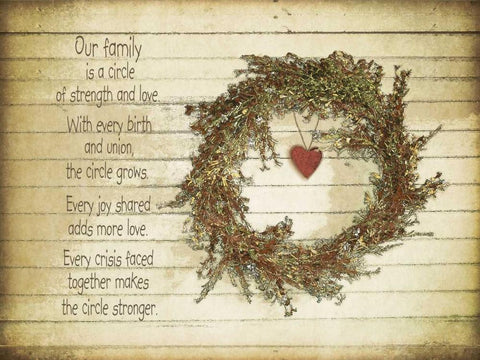 Our Family Black Ornate Wood Framed Art Print with Double Matting by Moulton, Jo