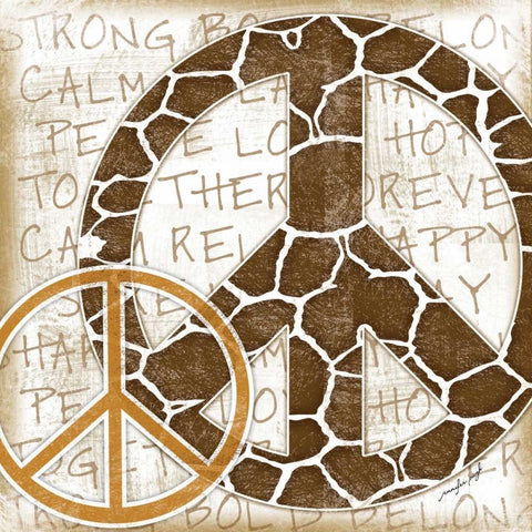 Peace Giraffe Black Modern Wood Framed Art Print by Pugh, Jennifer