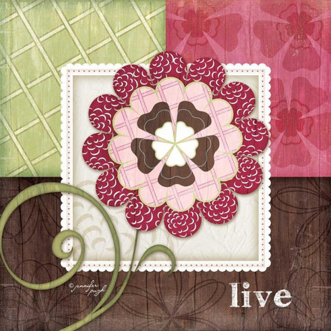 Flower - Live White Modern Wood Framed Art Print with Double Matting by Pugh, Jennifer