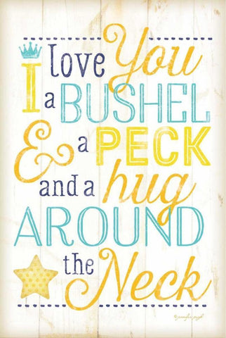 I Love You a Bushel and a Peck White Modern Wood Framed Art Print with Double Matting by Pugh, Jennifer