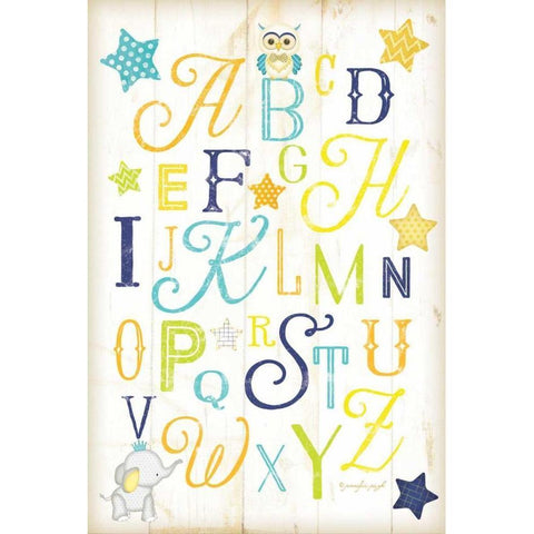 ABC Black Modern Wood Framed Art Print with Double Matting by Pugh, Jennifer