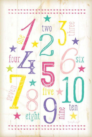 123 Girl Black Ornate Wood Framed Art Print with Double Matting by Pugh, Jennifer