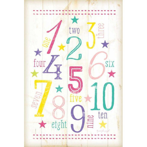 123 Girl Black Modern Wood Framed Art Print by Pugh, Jennifer