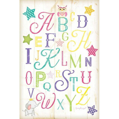 ABC Girl White Modern Wood Framed Art Print by Pugh, Jennifer