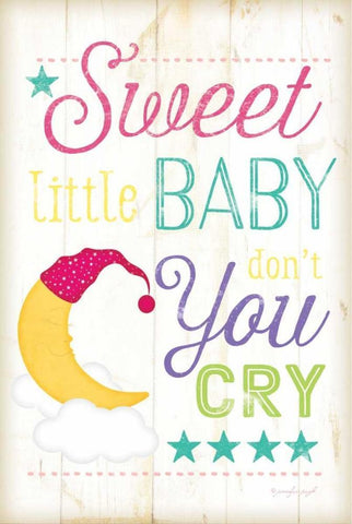 Sweet Little Baby White Modern Wood Framed Art Print with Double Matting by Pugh, Jennifer