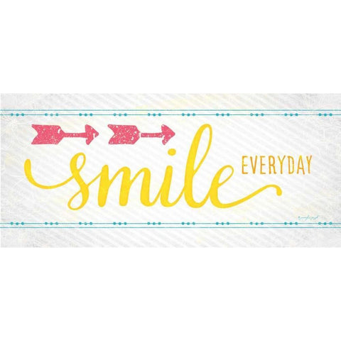 Smile Black Modern Wood Framed Art Print by Pugh, Jennifer