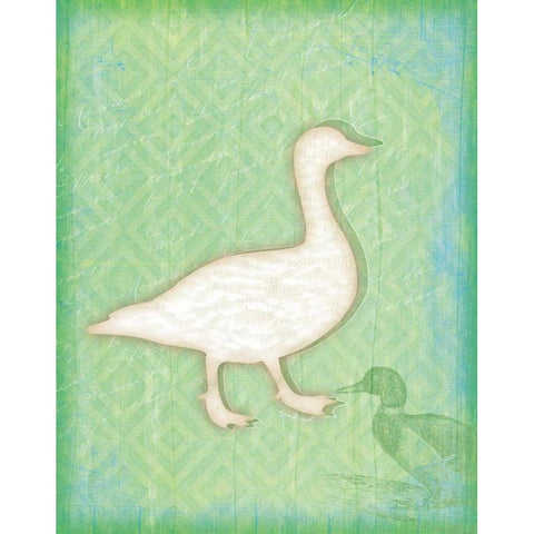 Duck Black Modern Wood Framed Art Print with Double Matting by Pugh, Jennifer