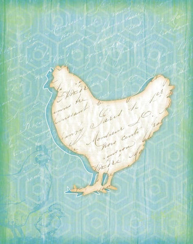 Chicken Black Ornate Wood Framed Art Print with Double Matting by Pugh, Jennifer