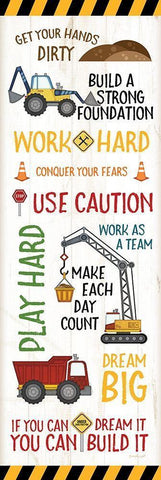 Construction Sign Black Ornate Wood Framed Art Print with Double Matting by Pugh, Jennifer