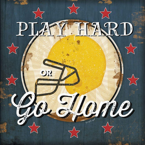 Football II Black Ornate Wood Framed Art Print with Double Matting by Pugh, Jennifer