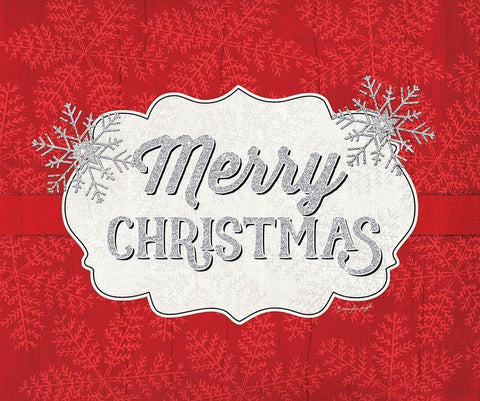 Merry Christmas Black Ornate Wood Framed Art Print with Double Matting by Pugh, Jennifer