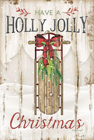 Holly Jolly White Modern Wood Framed Art Print with Double Matting by Pugh, Jennifer