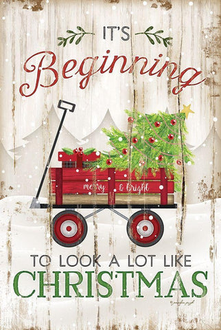 Its Beginning to Look A Lot Like White Modern Wood Framed Art Print with Double Matting by Pugh, Jennifer