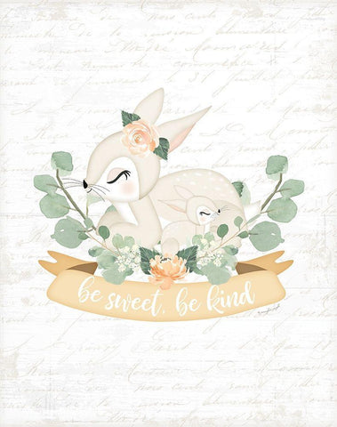 Sweet Little Bunny White Modern Wood Framed Art Print with Double Matting by Pugh, Jennifer