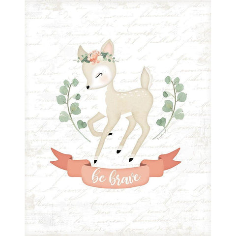 Sweet Little Deer White Modern Wood Framed Art Print by Pugh, Jennifer