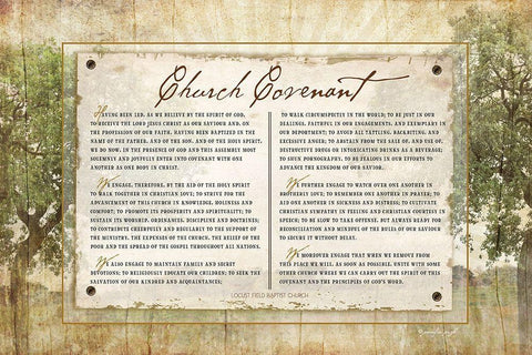 Church Covenant Black Ornate Wood Framed Art Print with Double Matting by Pugh, Jennifer