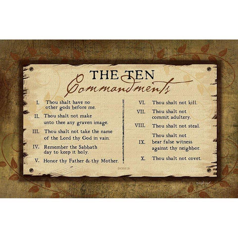 10 Commandments II Gold Ornate Wood Framed Art Print with Double Matting by Pugh, Jennifer