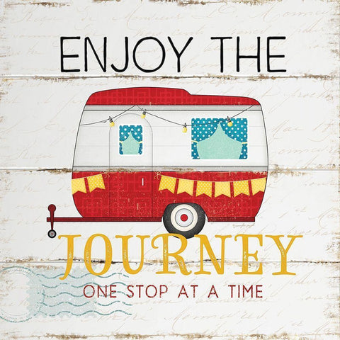 Enjoy the Journey White Modern Wood Framed Art Print by Pugh, Jennifer