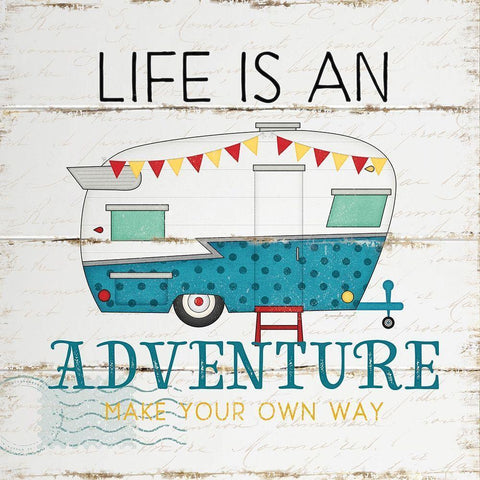 Life is an Adventure Black Modern Wood Framed Art Print with Double Matting by Pugh, Jennifer