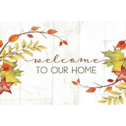Welcome to Our Home Black Modern Wood Framed Art Print with Double Matting by Pugh, Jennifer