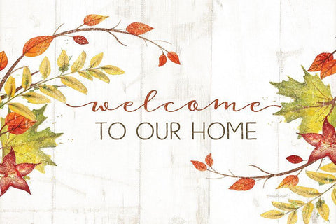 Welcome to Our Home White Modern Wood Framed Art Print with Double Matting by Pugh, Jennifer