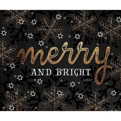 Merry Black Modern Wood Framed Art Print with Double Matting by Pugh, Jennifer