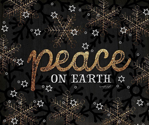 Peace White Modern Wood Framed Art Print with Double Matting by Pugh, Jennifer