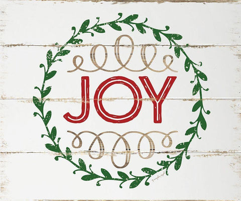 Joy White Modern Wood Framed Art Print with Double Matting by Pugh, Jennifer