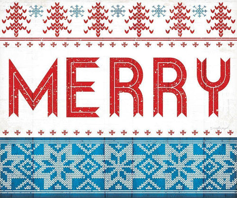 Merry White Modern Wood Framed Art Print with Double Matting by Pugh, Jennifer