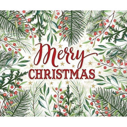 Merry Christmas Black Modern Wood Framed Art Print by Pugh, Jennifer