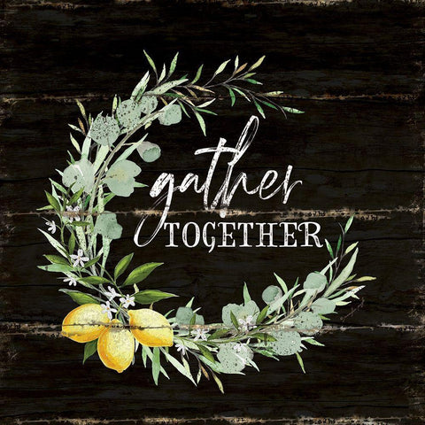 Gather Together Gold Ornate Wood Framed Art Print with Double Matting by Pugh, Jennifer