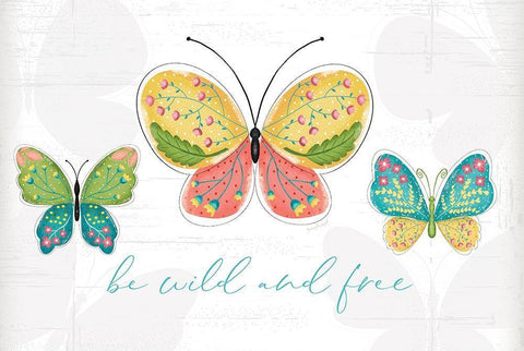 Be Wild and Free White Modern Wood Framed Art Print with Double Matting by Pugh, Jennifer