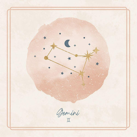 Gemini Black Modern Wood Framed Art Print by Blue, Nina