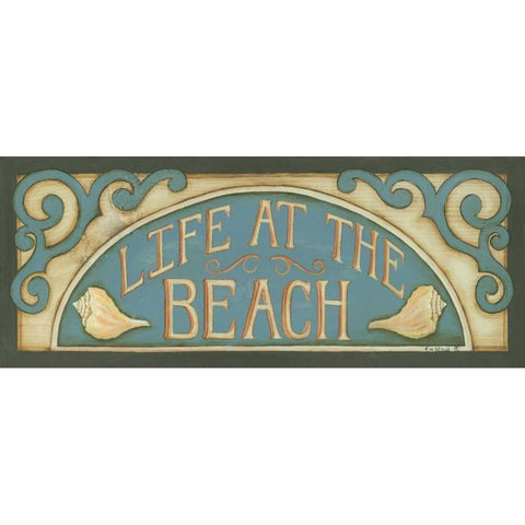 Life at the Beach Black Modern Wood Framed Art Print by Lewis, Kim
