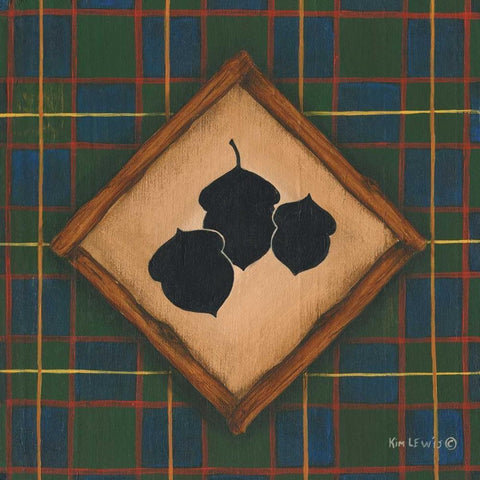 Acorns White Modern Wood Framed Art Print by Lewis, Kim