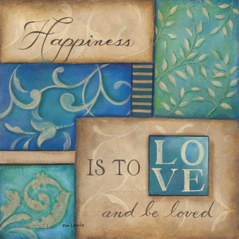 Happiness White Modern Wood Framed Art Print with Double Matting by Lewis, Kim