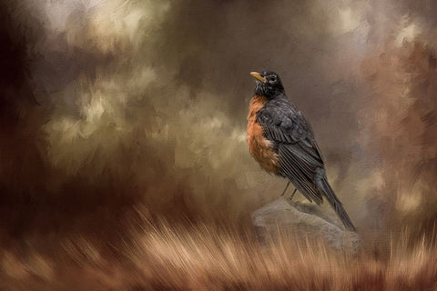 Greeting Autumn White Modern Wood Framed Art Print with Double Matting by Parker, Kelley