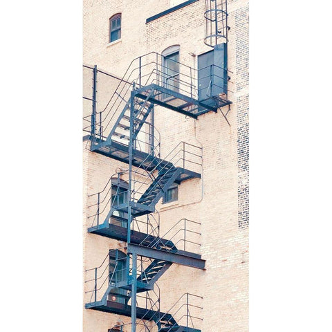 Fire Escape Gold Ornate Wood Framed Art Print with Double Matting by Singleton, Ashley